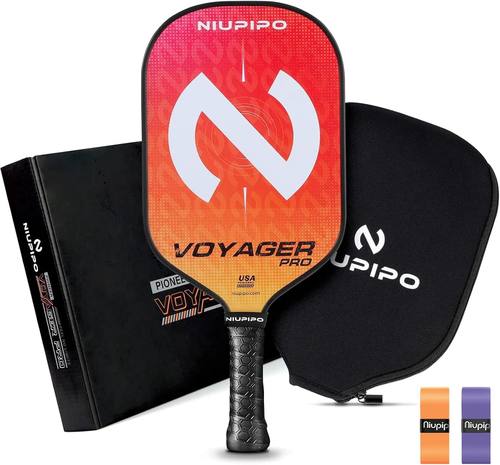 niupipo Pickleball Paddles Set of 2/4/1, USAPA Approved Carbon Fiber & Fiberglass Hybrid, Easy Power, Polypropylene Honeycomb Core, Cushioned 4.72" Grip, Bag/Cover, Pickleball Paddle Set for Men Women