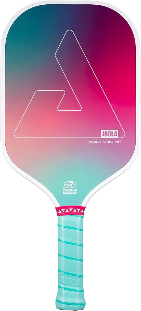JOOLA Astral Perseus Pickleball Paddle – Beginner Friendly Lightweight Paddle, Carbon Fiber Sandblasted Surface for Spin & Control, Moisture-Wicking Grip, USA Pickleball Approved, NFC Chip Enabled